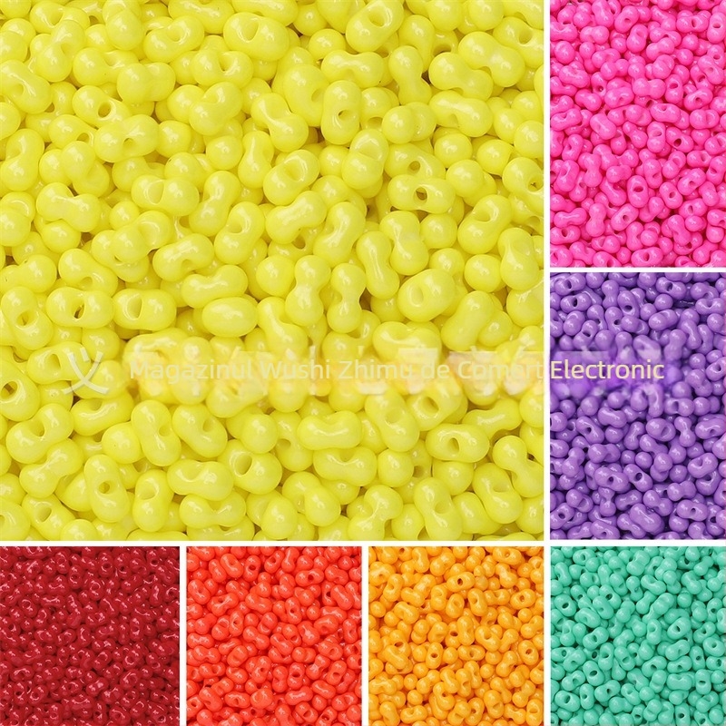 Perle din sticlă vopsite în formă de semințe pentru bijuterii DIY — Zhimu, mărgele răspândite, material: sticlă/lapis lazuli, prelucrare: altă, vară 2024