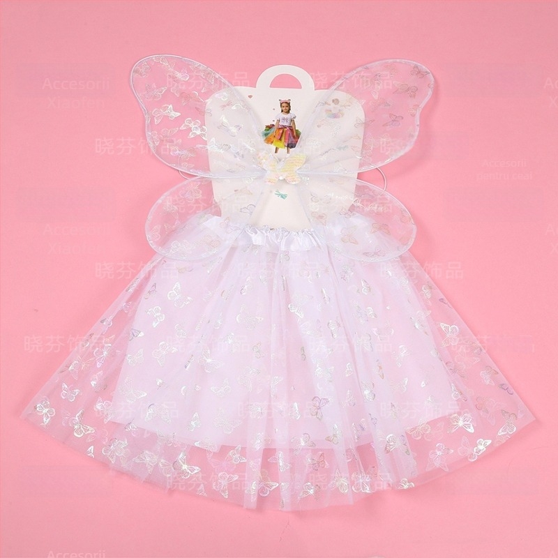 Aripi de înger pentru recuzită, poliester, brodate, pliabile, execuție semi-manuală și semi-mecanică