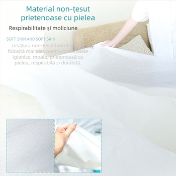 Set de lenjerie de călătorie, de unică folosință — 4 piese, țesătură nețesută, include cearșaf, husă de pilotă și fețe de pernă