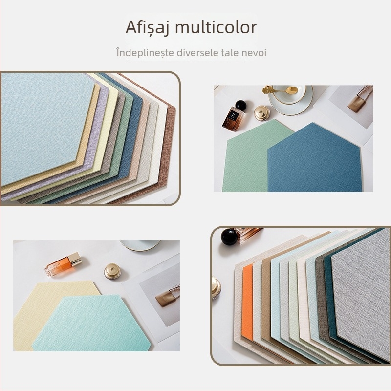 Autocolant de perete hexagonal din material textil, autoadeziv, pentru fundalul sufrageriei și dormitorului, rezistent la mucegai, anti-coliziune, panou de perete 3D moale