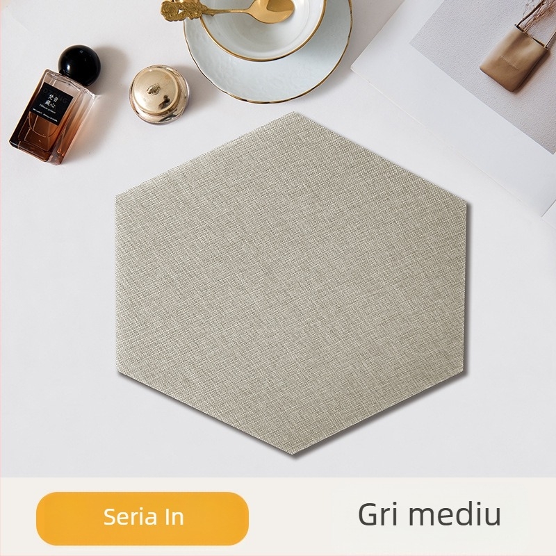 Autocolant de perete hexagonal din material textil, autoadeziv, pentru fundalul sufrageriei și dormitorului, rezistent la mucegai, anti-coliziune, panou de perete 3D moale