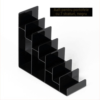 Suport de afișare pentru portofele și genți, dublu nivel, turnare prin injecție, carcasă din ipsos, în formă de scară