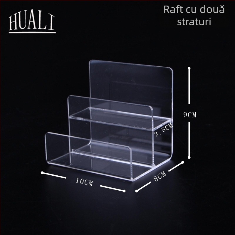 Suport de afișare pentru portofele și genți, dublu nivel, turnare prin injecție, carcasă din ipsos, în formă de scară