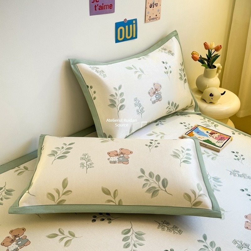 RUIDAN Set mat Ice Silk + rattan, A-clasă, Stil pliabil, Cartoon, Împletire imprimată, Spălare la mașină