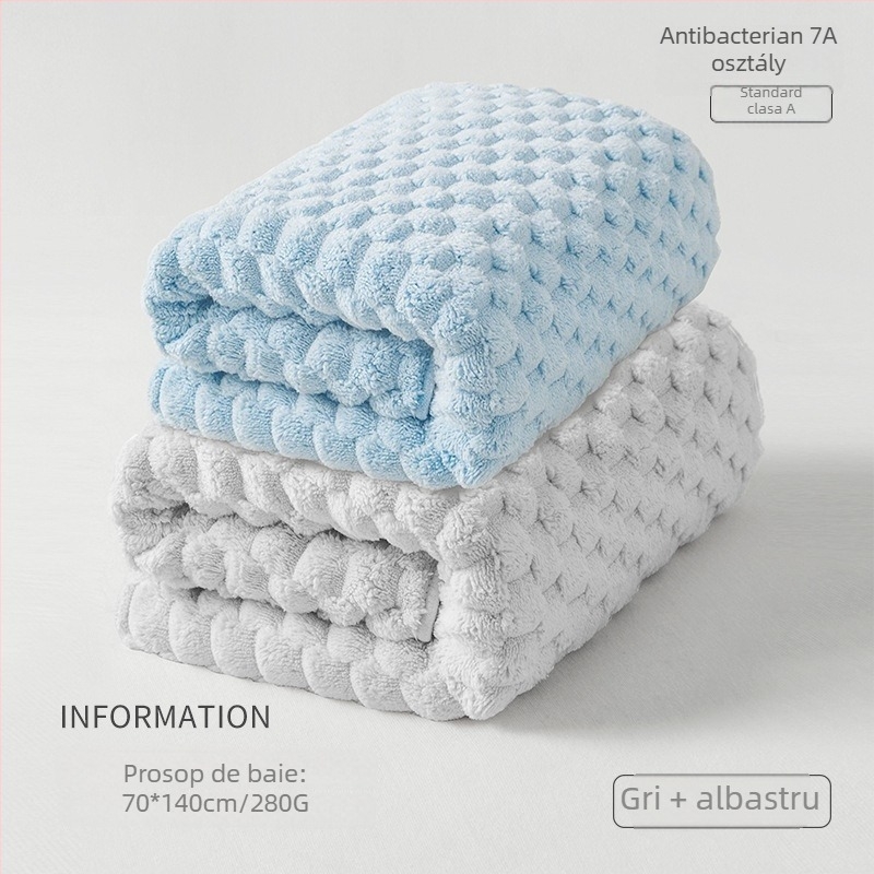 Set de trei prosoape pentru cămin studențesc, 100% alt material, fir 150D, țesătură jacquard, sub 100 g pe prosop.