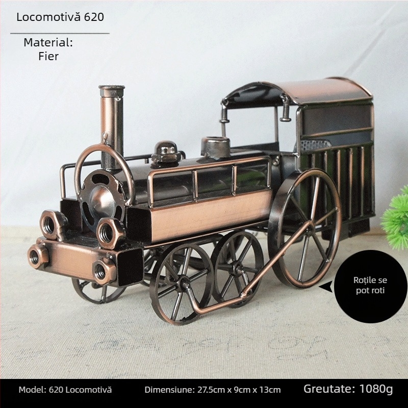 Model de motocicletă din metal, în stil industrial – ornament decorativ pentru living; finisaj electroplacare; fără personalizare