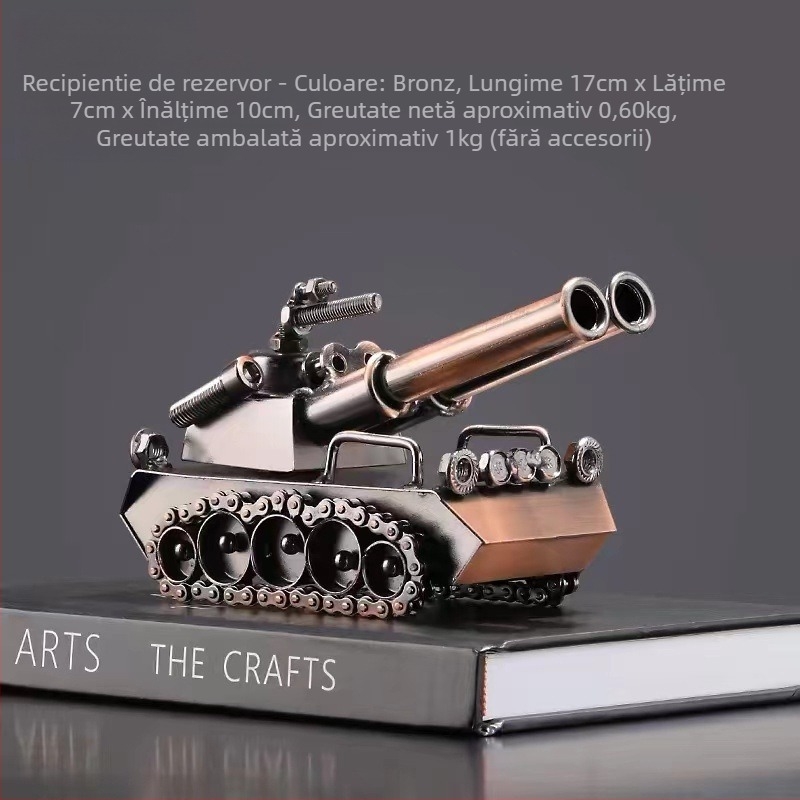 Model de motocicletă din metal, în stil industrial – ornament decorativ pentru living; finisaj electroplacare; fără personalizare