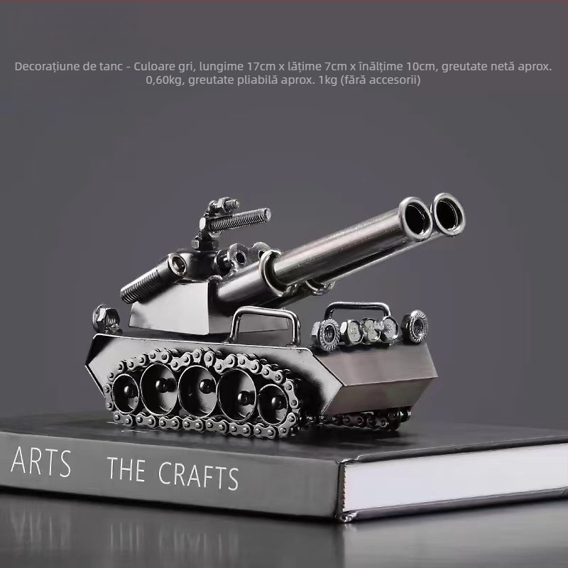 Model de motocicletă din metal, în stil industrial – ornament decorativ pentru living; finisaj electroplacare; fără personalizare