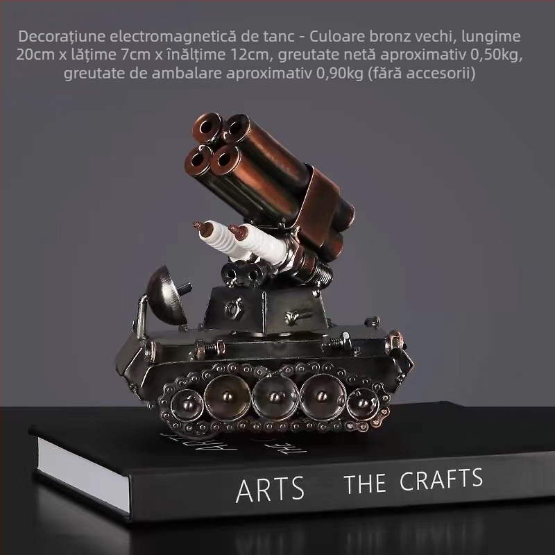 Model de motocicletă din metal, în stil industrial – ornament decorativ pentru living; finisaj electroplacare; fără personalizare