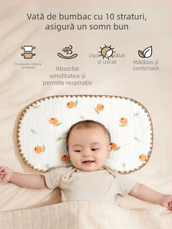 Pernuță pentru bebeluși, tip nor, din bumbac 100%, stil coreean, pentru nou-născuți (0–12 luni)