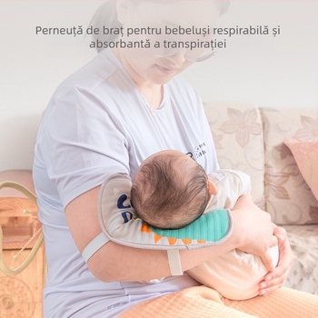 Pernă de susținere a brațului la hrănire bebeluș — 100% bumbac, nou-născuți până la 12 luni, stil desen animat, Happiness