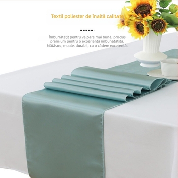 Runner de masă cu finisaj satin | Material poliester 95% / 5% fibre | Model solid | Personalizare disponibilă