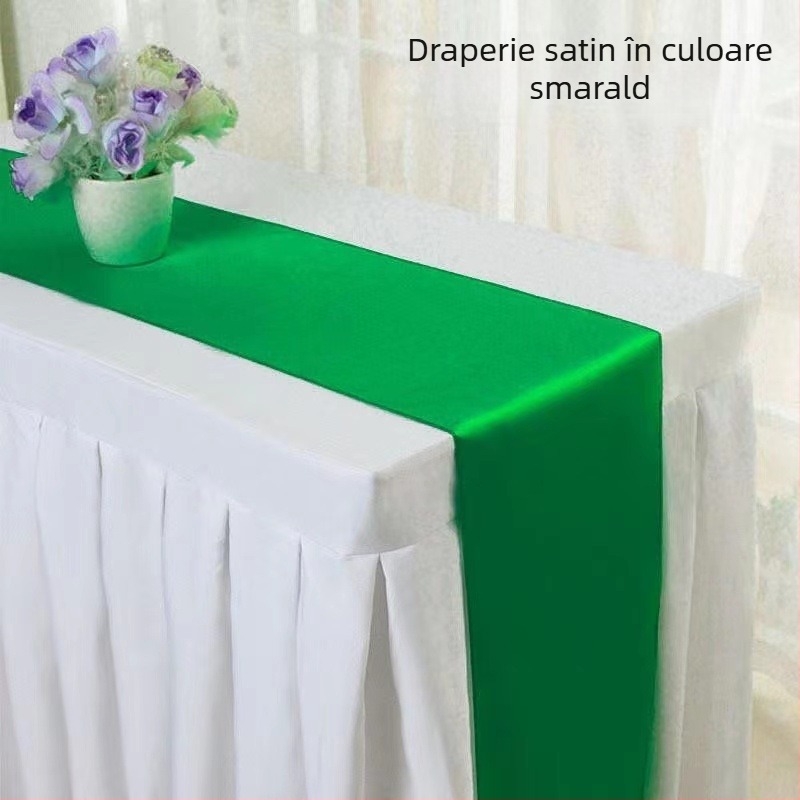 Runner de masă cu finisaj satin | Material poliester 95% / 5% fibre | Model solid | Personalizare disponibilă