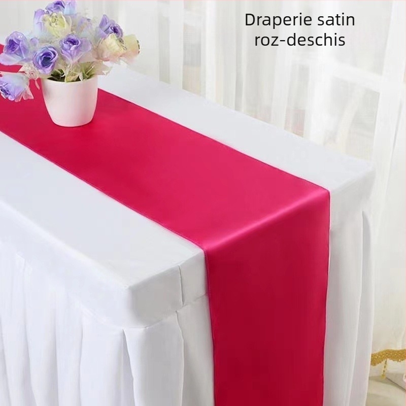 Runner de masă cu finisaj satin | Material poliester 95% / 5% fibre | Model solid | Personalizare disponibilă