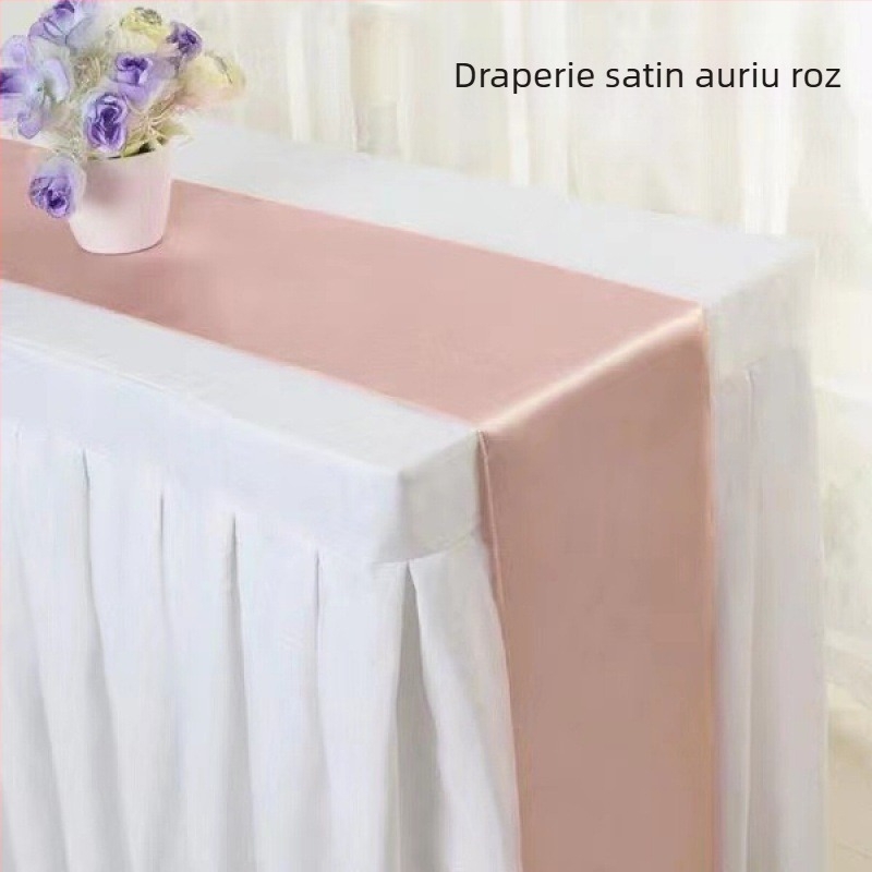 Runner de masă cu finisaj satin | Material poliester 95% / 5% fibre | Model solid | Personalizare disponibilă