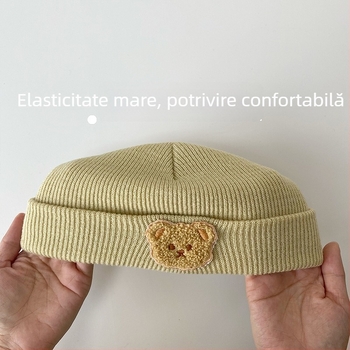 Șapcă tricotată pentru bebeluși, cu coroană în formă de dom, margine eaves, protecție solară, pentru 6-12 luni, jacquard ins wind stil
