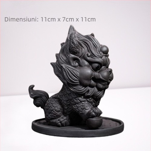 Set Tea Pet din lut de nisip, stil retro, calitate premium, cu broască-țestoasă dragon, Pixiu și Sun Wukong