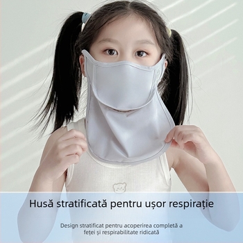 Mască de față pentru copii din nylon, cu protecție UV, respirabilă, rezistentă la vânt, anti-praf, acoperire completă a feței