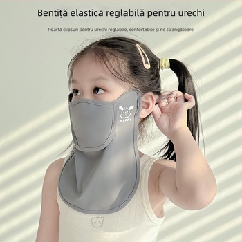 Mască de față pentru copii din nylon, cu protecție UV, respirabilă, rezistentă la vânt, anti-praf, acoperire completă a feței