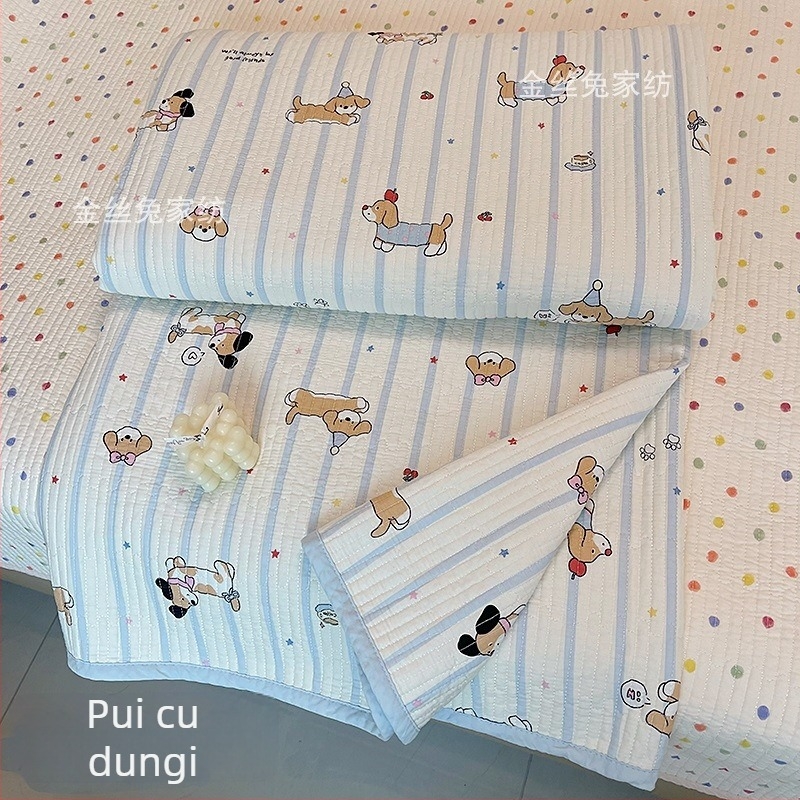 Set de acoperire pat din trei piese, 100% bumbac, model în dungi, țesătură twill, imprimare reactive, pentru toate anotimpurile
