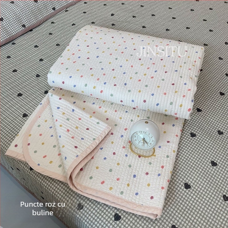 Set de acoperire pat din trei piese, 100% bumbac, model în dungi, țesătură twill, imprimare reactive, pentru toate anotimpurile