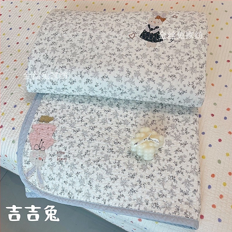 Set de acoperire pat din trei piese, 100% bumbac, model în dungi, țesătură twill, imprimare reactive, pentru toate anotimpurile