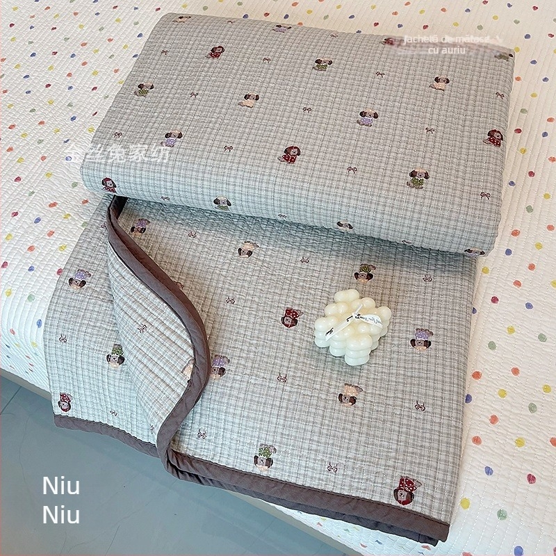 Set de acoperire pat din trei piese, 100% bumbac, model în dungi, țesătură twill, imprimare reactive, pentru toate anotimpurile