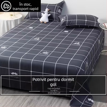 Set de lenjerie pentru cămin: poliester, țesătură twill, imprimare și vopsire reactive, model cu dungi, stil modern minimalist