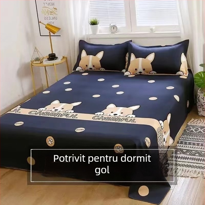 Set de lenjerie pentru cămin: poliester, țesătură twill, imprimare și vopsire reactive, model cu dungi, stil modern minimalist