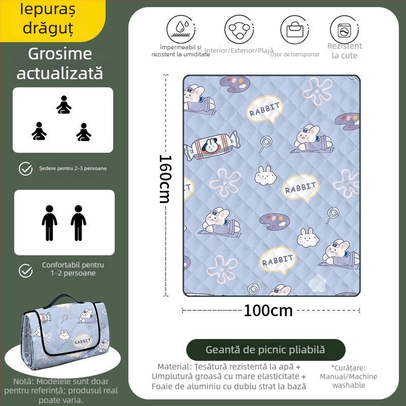 Covoraș octagonal impermeabil pentru camping, din poliester, antiderapant și rezistent la umezeală, pentru 4–6 persoane
