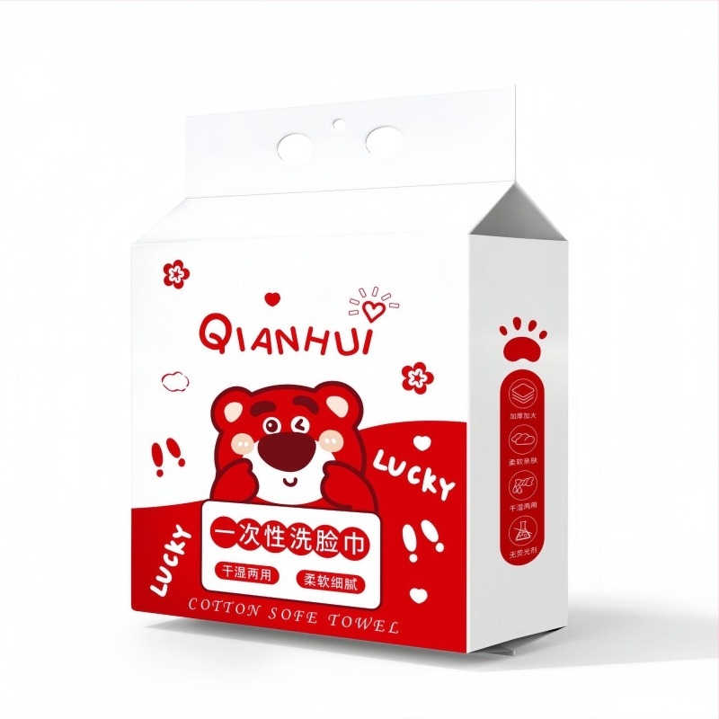 Busuduo Prosop de curățare a feței, montat pe perete, uz casnic, fibră nețesută, design cu tragere