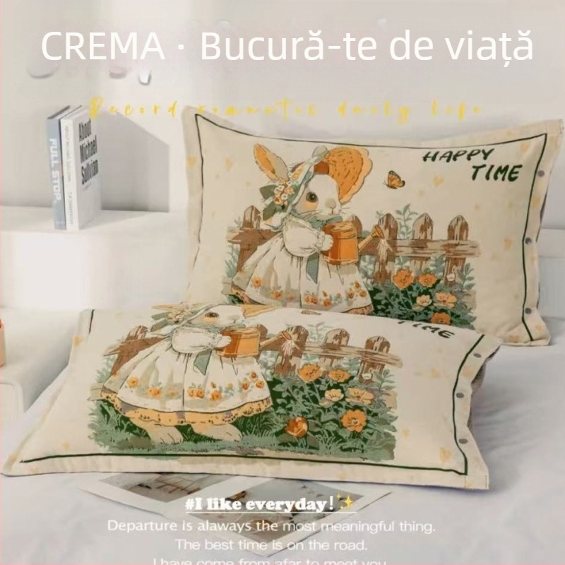 Fețe de pernă din bumbac jacquard, cu nasturi, pentru o singură pernă