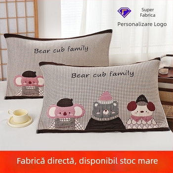Husă de pernă, bumbac pur, logo imprimat, personalizare disponibilă, etichetă privată acceptată