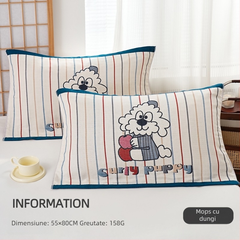 Husă de pernă, bumbac pur, logo imprimat, personalizare disponibilă, etichetă privată acceptată