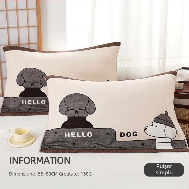 Husă de pernă, bumbac pur, logo imprimat, personalizare disponibilă, etichetă privată acceptată