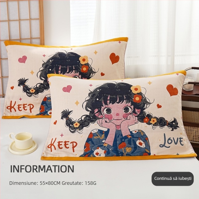 Husă de pernă, bumbac pur, logo imprimat, personalizare disponibilă, etichetă privată acceptată