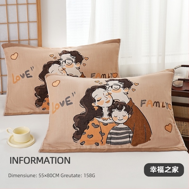 Husă de pernă, bumbac pur, logo imprimat, personalizare disponibilă, etichetă privată acceptată