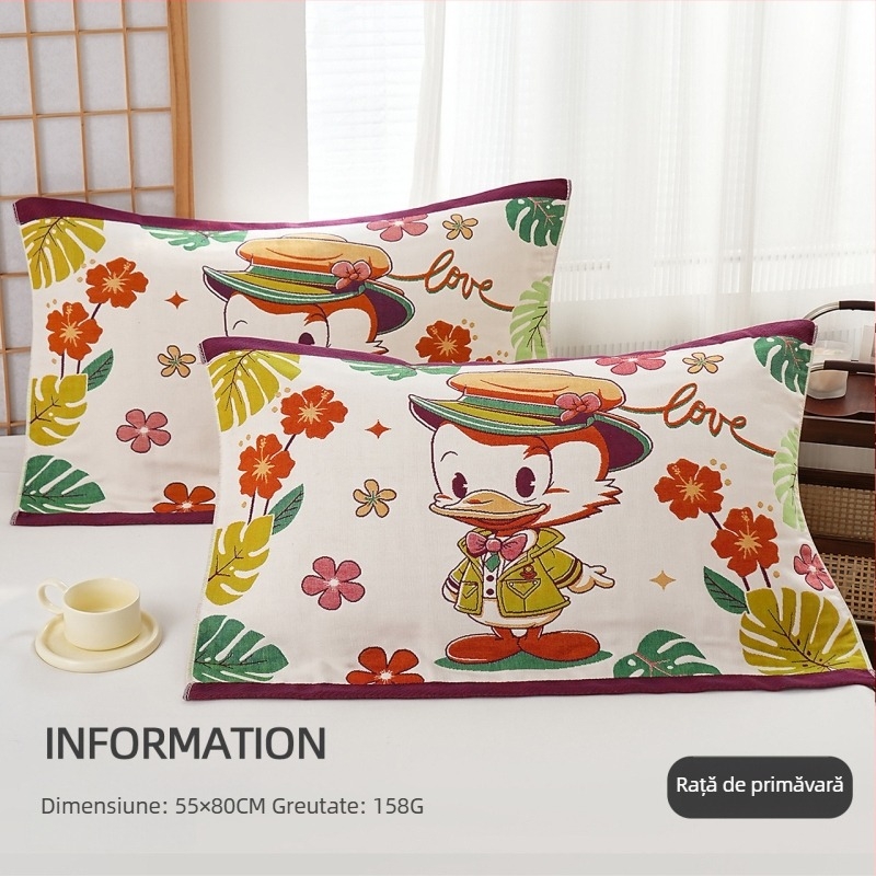 Husă de pernă, bumbac pur, logo imprimat, personalizare disponibilă, etichetă privată acceptată