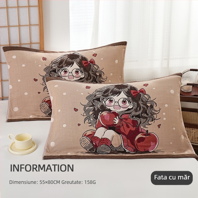 Husă de pernă, bumbac pur, logo imprimat, personalizare disponibilă, etichetă privată acceptată