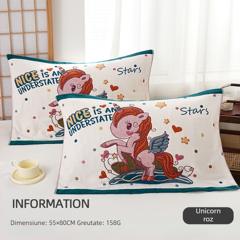 Husă de pernă, bumbac pur, logo imprimat, personalizare disponibilă, etichetă privată acceptată