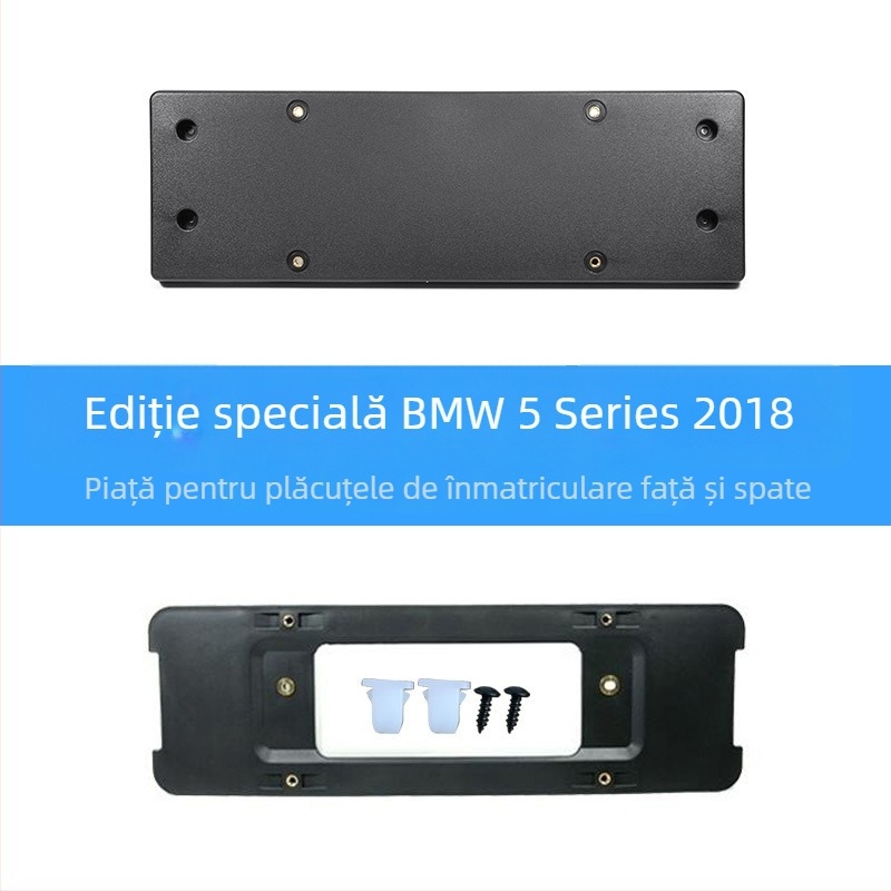 BMW Seria 5 – bază pentru plăcuța de înmatriculare pentru față și spate, cu suporturi și cadru GT