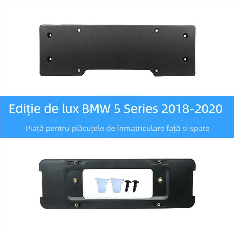 BMW Seria 5 – bază pentru plăcuța de înmatriculare pentru față și spate, cu suporturi și cadru GT