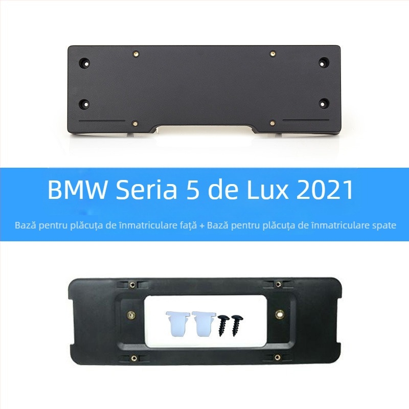 BMW Seria 5 – bază pentru plăcuța de înmatriculare pentru față și spate, cu suporturi și cadru GT