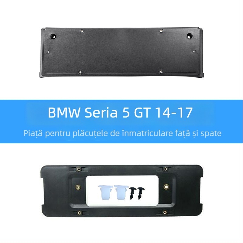 BMW Seria 5 – bază pentru plăcuța de înmatriculare pentru față și spate, cu suporturi și cadru GT