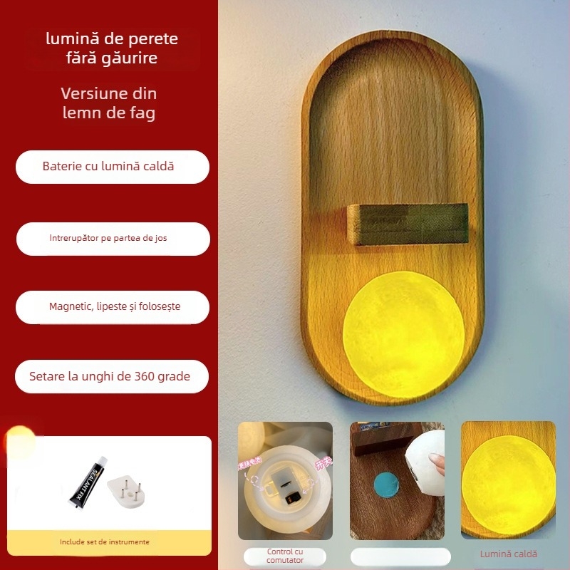 Autocolant de perete din lemn pentru baie – decor, pandantiv vază, stil proaspăt