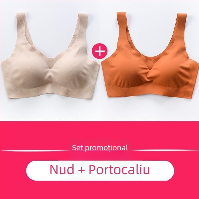 Sutien sport cu cupă completă, cupă turnată ultra-subțire, push-up, fără sârmă, material nylon cu căptușeală din spandex