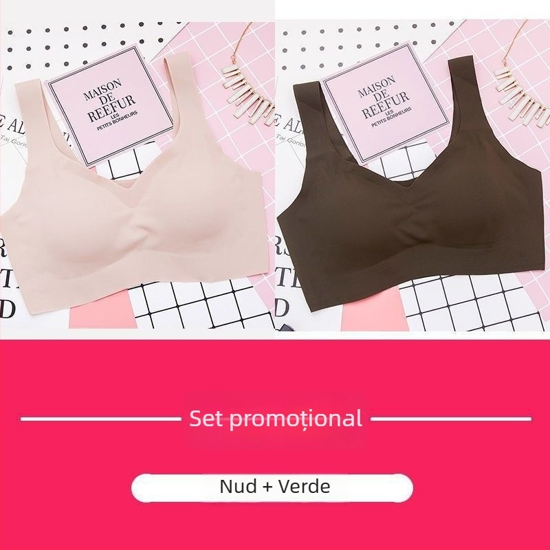 Sutien sport cu cupă completă, cupă turnată ultra-subțire, push-up, fără sârmă, material nylon cu căptușeală din spandex