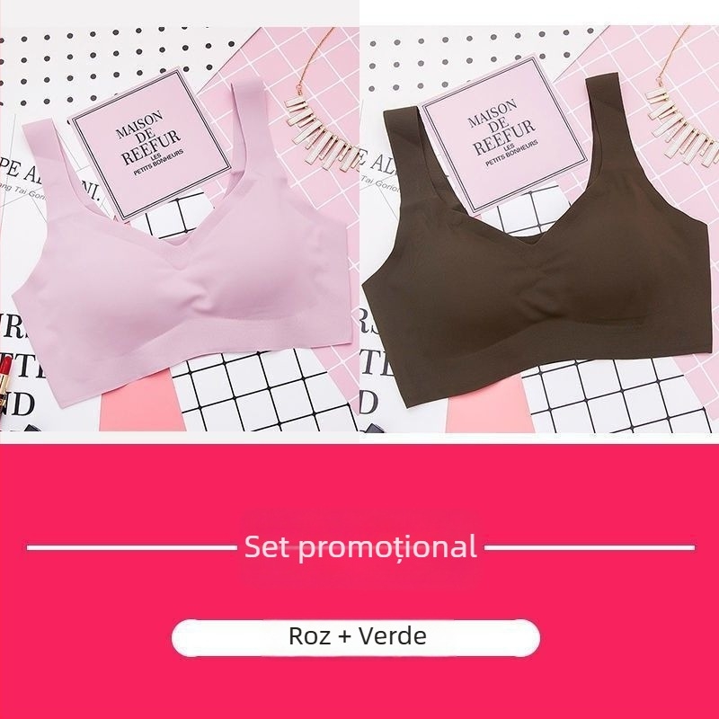 Sutien sport cu cupă completă, cupă turnată ultra-subțire, push-up, fără sârmă, material nylon cu căptușeală din spandex