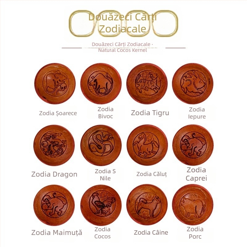 Brățară pentru copii din cinnabar, țesută manual, în stil etnic, cu motiv animal/zodiac