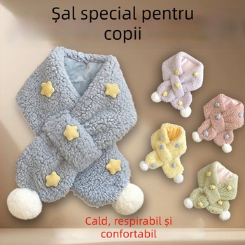 Fular pentru copii din pluș, de iarnă, dreptunghiular, brodat, personalizabil